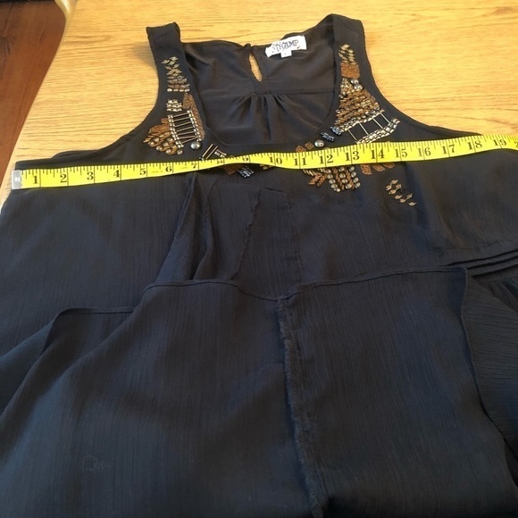 Tramp Woman Black Sleeveless Ruffle Bohemian Tunic - Picture 7 of 15